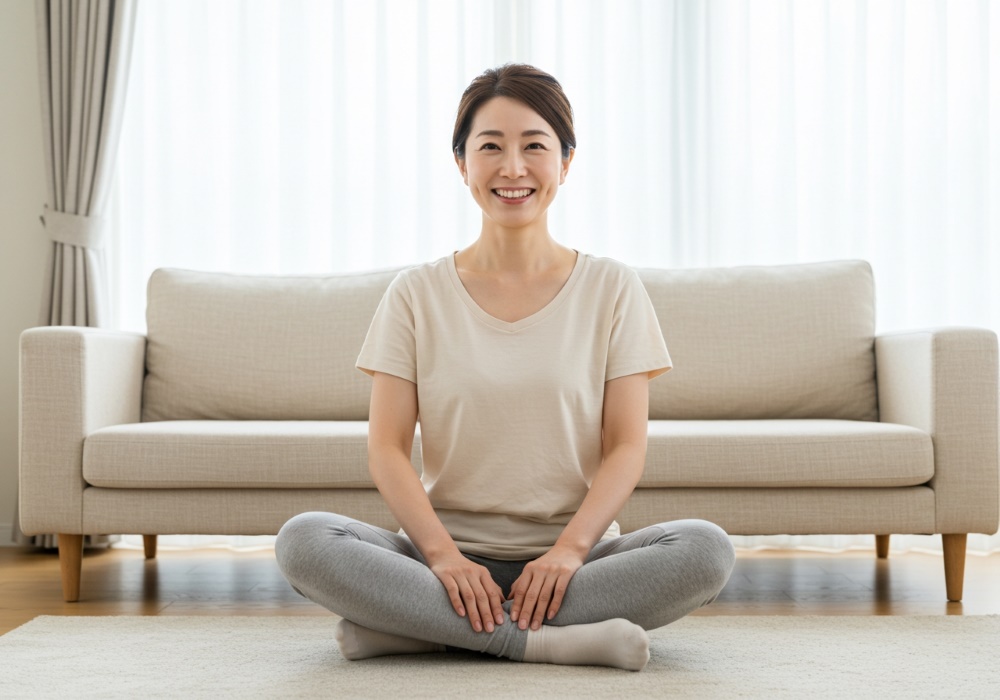 50代女性が健康的太もも筋肉を鍛える筋トレ
